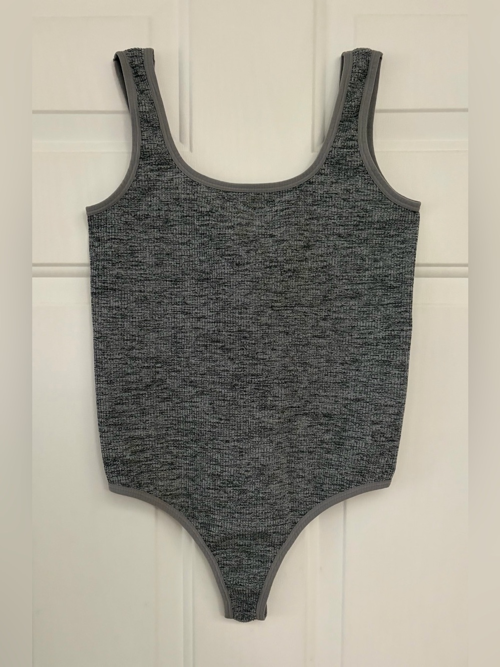 Colsie Gray Ribbed Tank Bodysuit